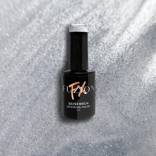 Fuzion Cat Eye Gel Polish 15ml - Silver Birch