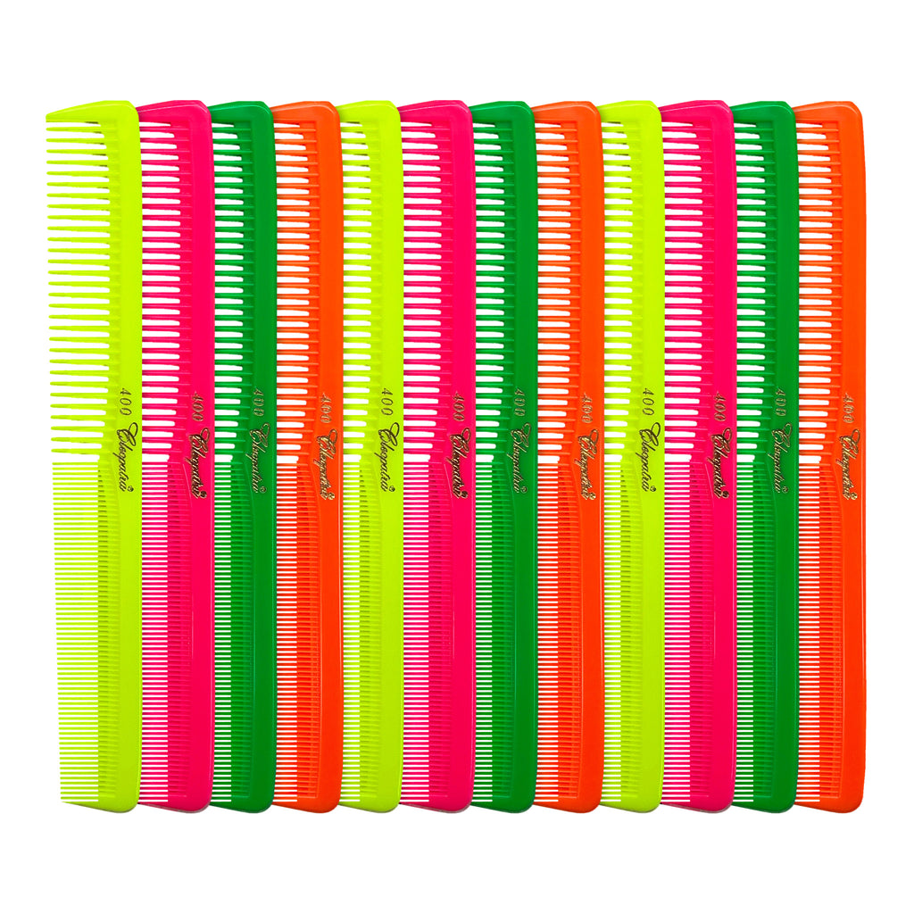 Cleopatra Styling Comb - #400 - Neon Mix - 12 Pack