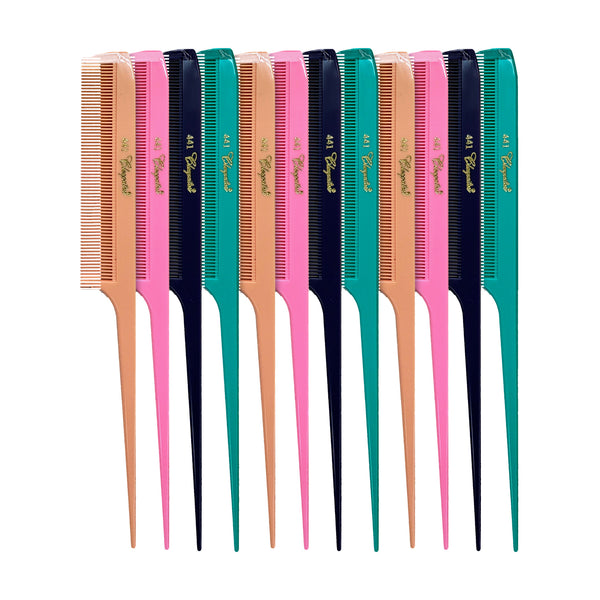 Cleopatra Rattail Comb - #441 - Pastel Mix - 12 Pack