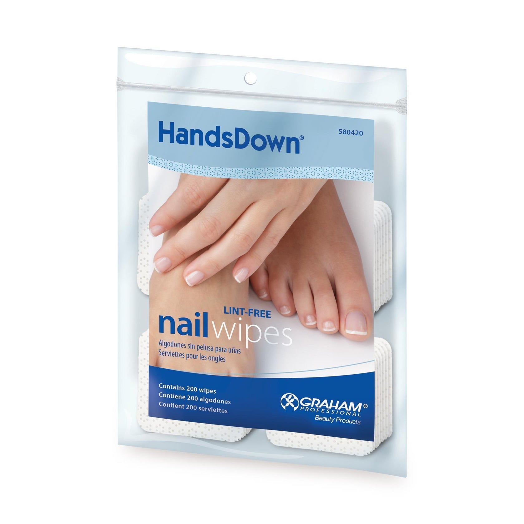 Hands Down Lint Free Nail Wipes 200pk Main image