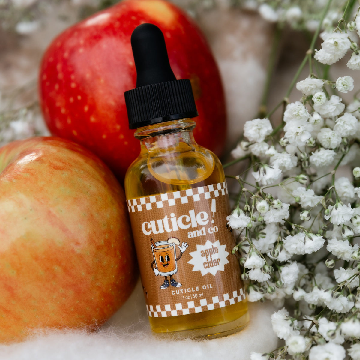 Cuticle & Co Apple Cider Cuticle Oil, 1 oz bottle, styled