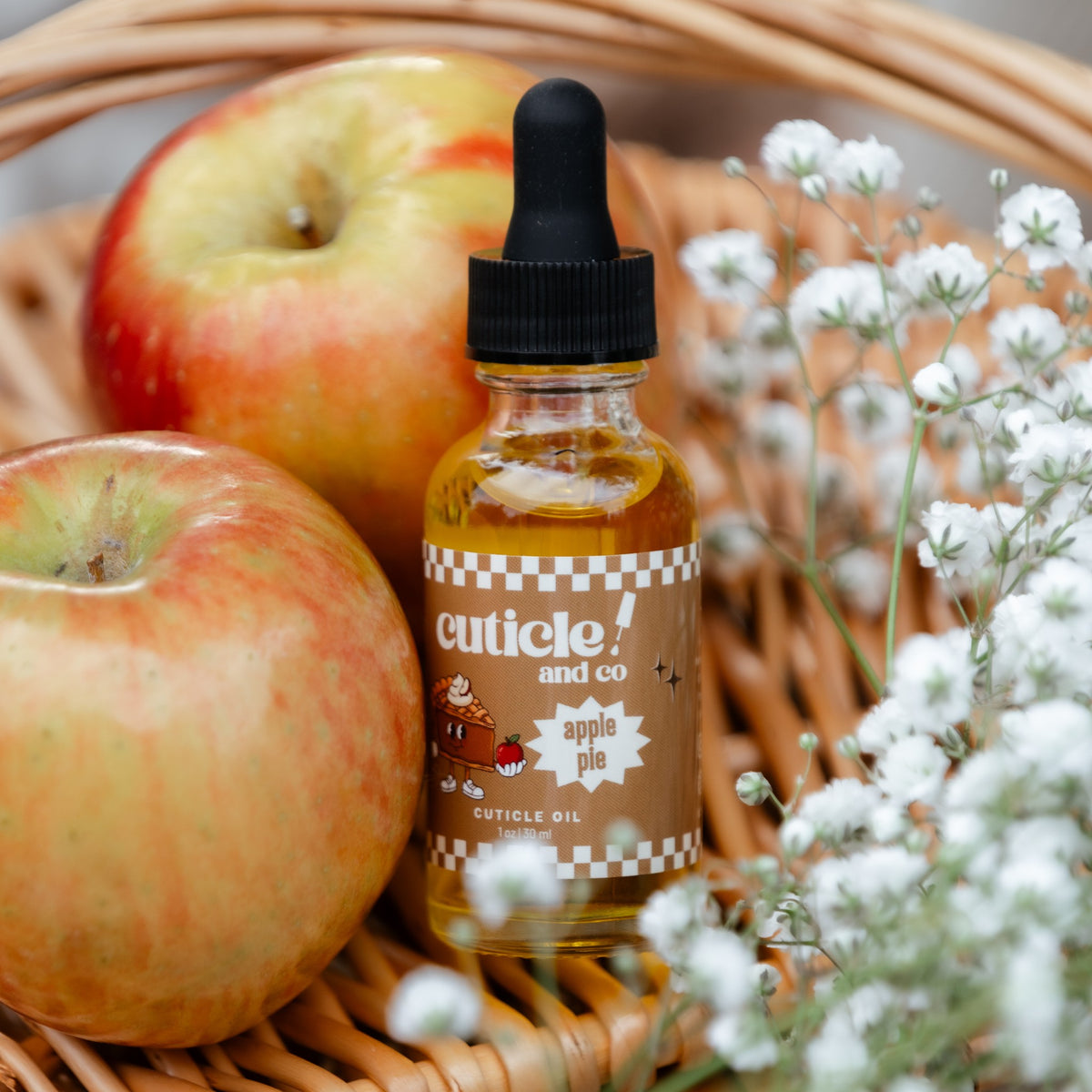 Cuticle & Co Apple Pie Cuticle Oil, 1 oz bottle, styled