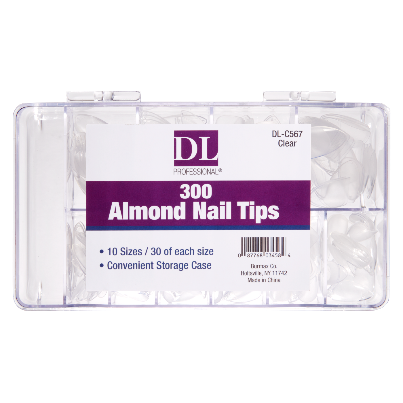 DL Pro 300pc Nail Tip Kit - Almond Clear (DL-C567) Secondary image