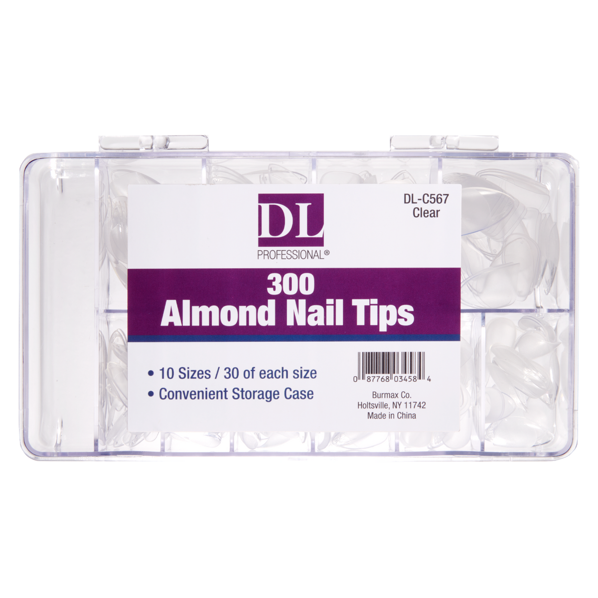 DL Pro 300pc Nail Tip Kit - Almond Clear (DL-C567)