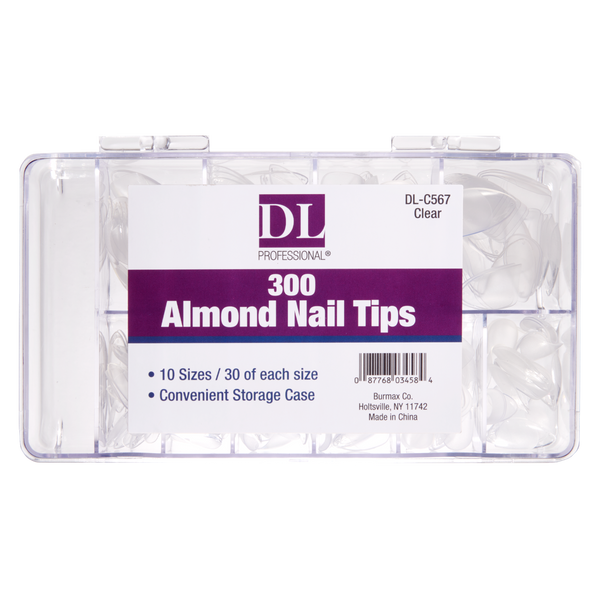 DL Pro 300pc Nail Tip Kit - Almond Clear (DL-C567)