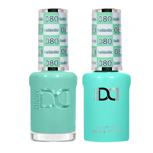 DND Hema Free Gel & Lacquer Duo #080 Bewilder-Mint bottles
