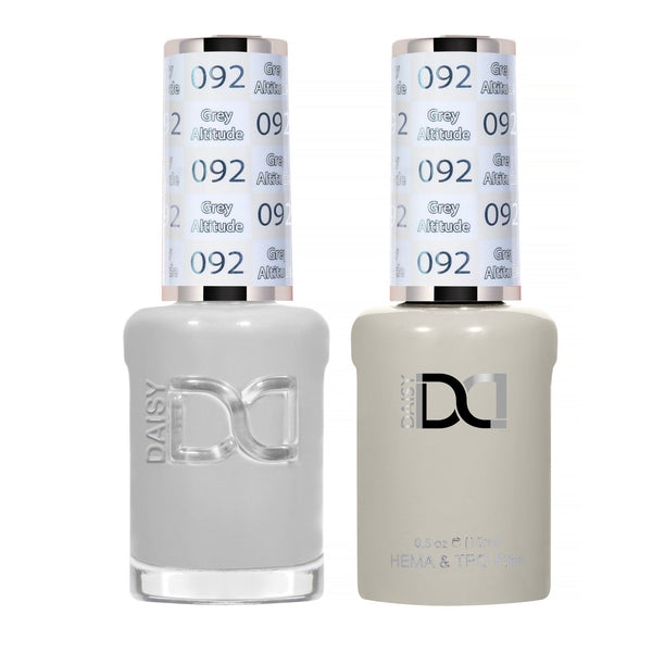 DND Hema Free Gel & Lacquer Duo #092 Grey Altitude bottles