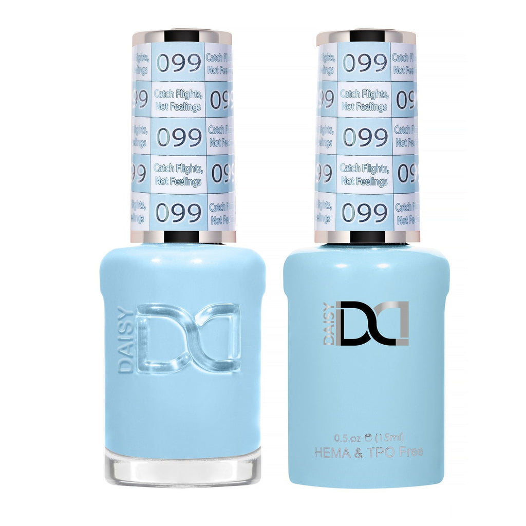 DND Hema Free Gel & Lacquer Duo #099 Catch Flights Not Feelings bottles