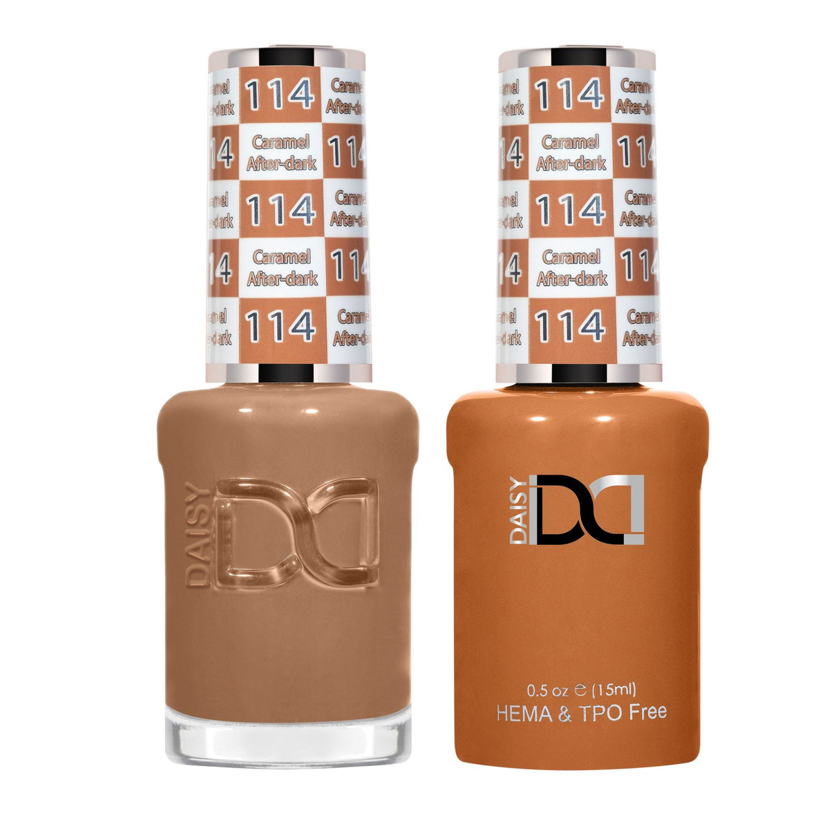 DND Hema Free Gel & Lacquer Duo #114 Caramel Afterdark bottles Main image