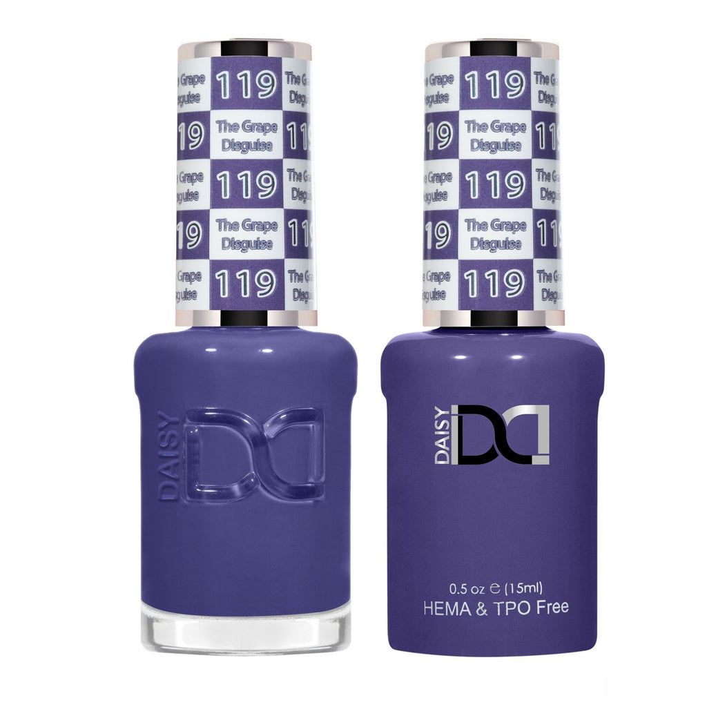 DND Hema Free Gel & Lacquer Duo #119 The Grape Disguise bottles