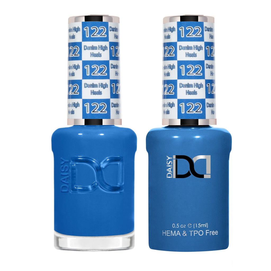 DND Hema Free Gel & Lacquer Duo #122 Denim High Heels bottles