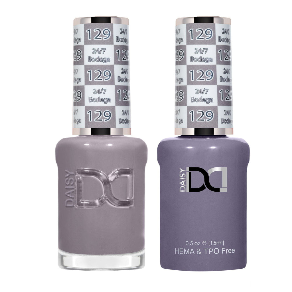 DND Hema Free Gel & Lacquer Duo #129 24/7 Bodega bottles