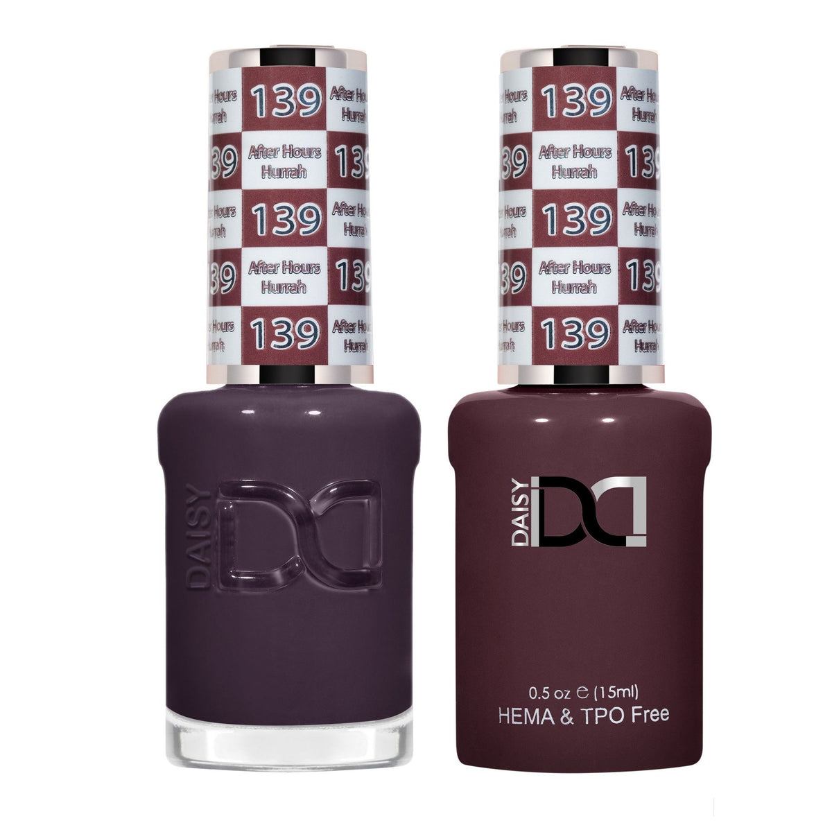 DND Hema Free Gel & Lacquer Duo #139 After Hours Hurrah bottles