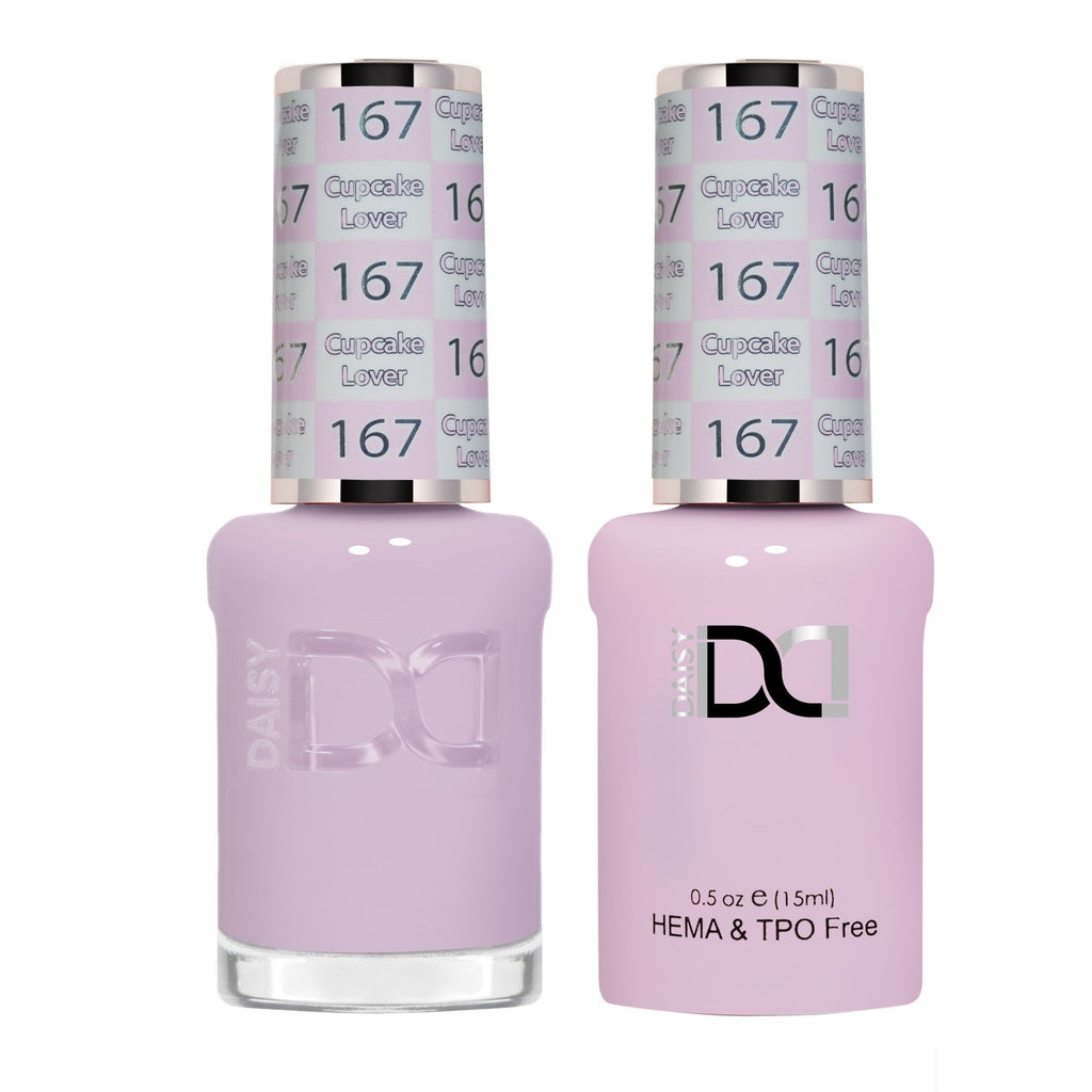 DND Hema Free Gel & Lacquer Duo #167 Cupcake Lover bottles