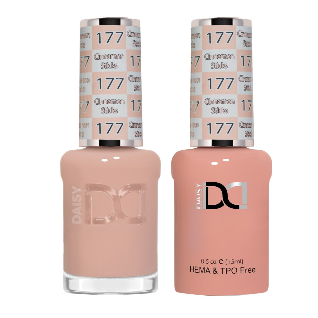 DND Hema Free Gel & Lacquer Duo #177 Cinnamon Sticks bottles
