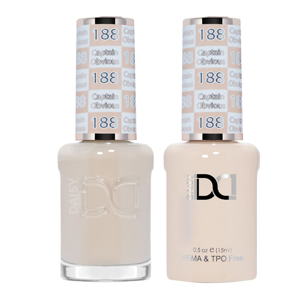 DND Hema Free Gel & Lacquer Duo #188 Captain Obvious bottles