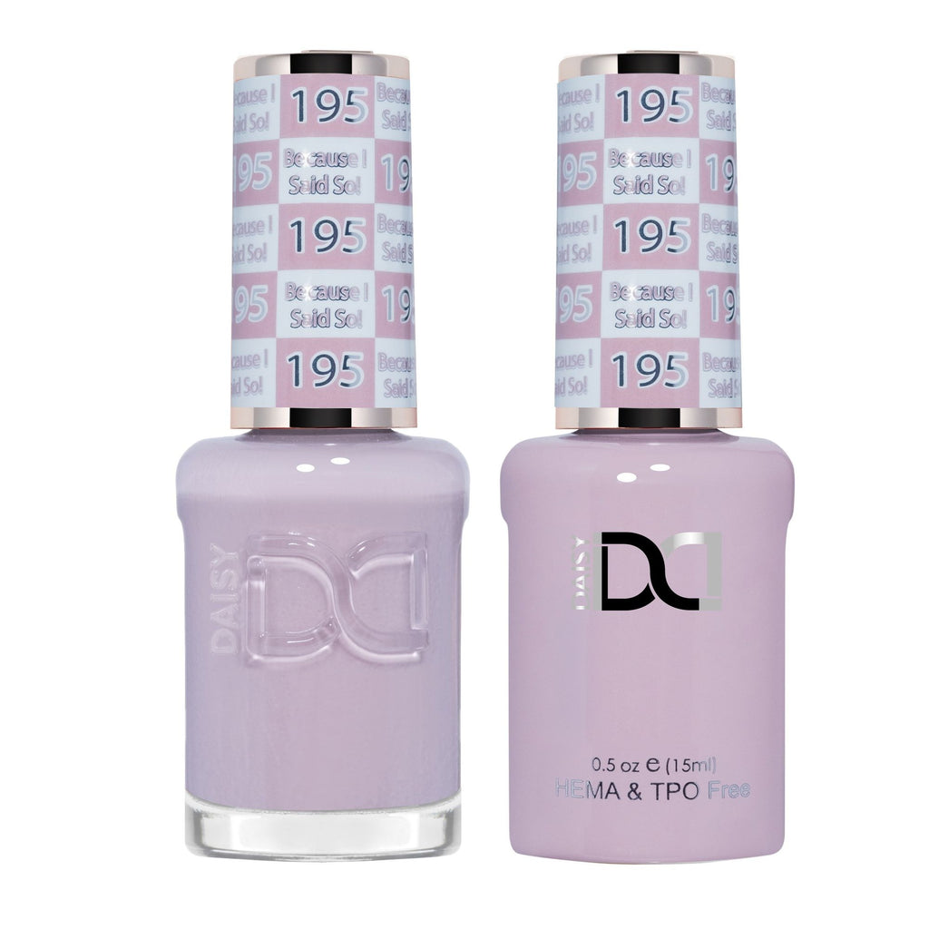 DND Hema Free Gel & Lacquer Duo #195 Because I Said So! bottles