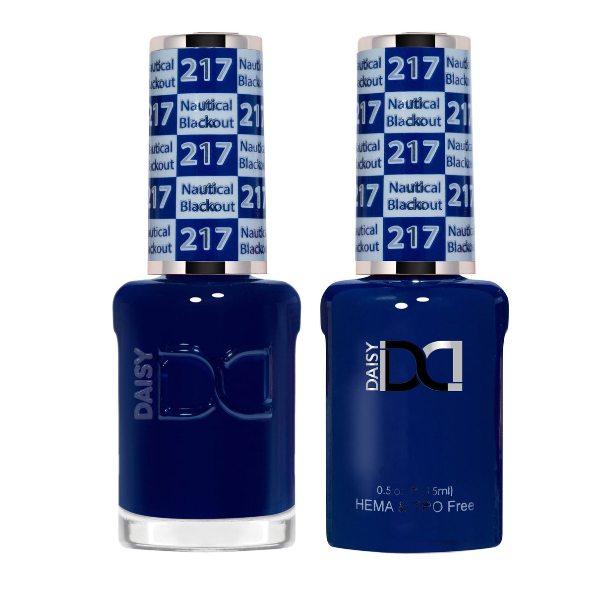 DND Hema Free Gel & Lacquer Duo #217 Nautical Blackout bottles