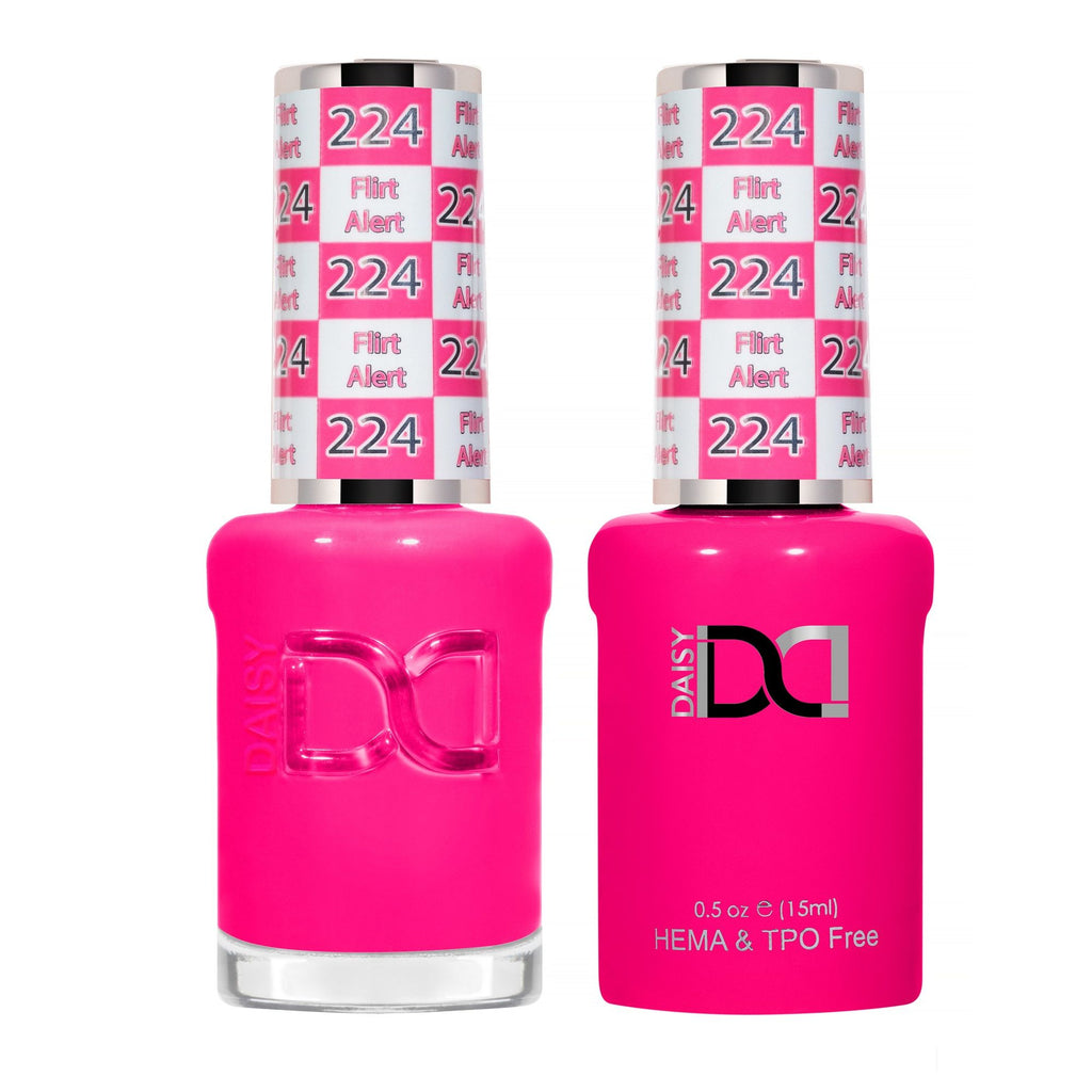 DND Hema Free Gel & Lacquer Duo #224 Flirt Alert bottles