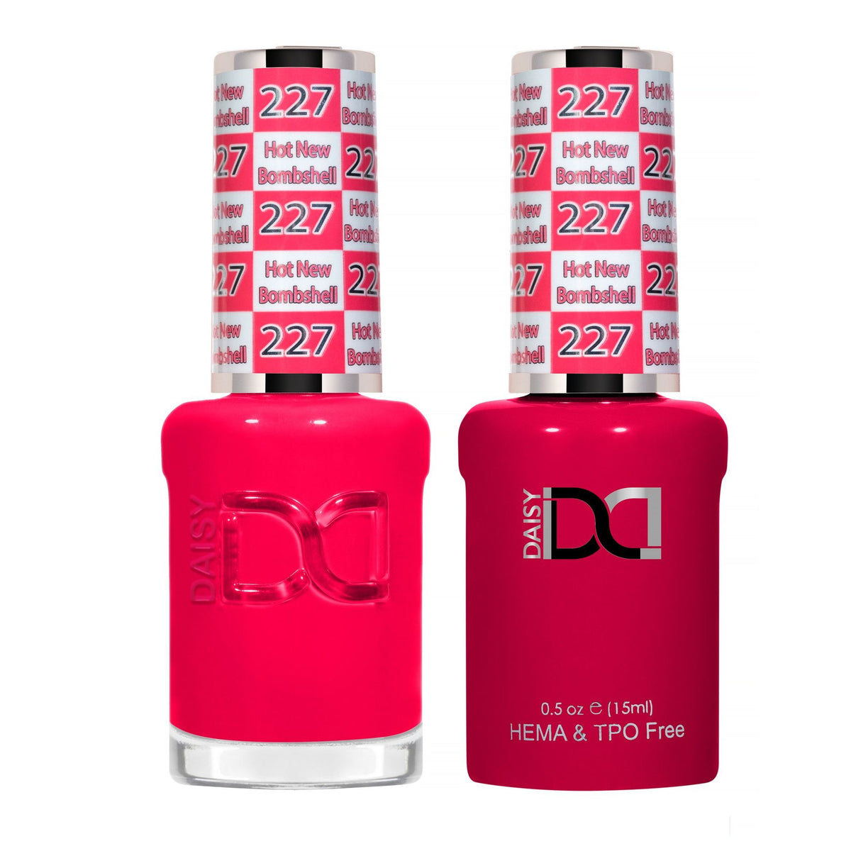 DND Hema Free Gel & Lacquer Duo #227 Hot New Bombshell bottles