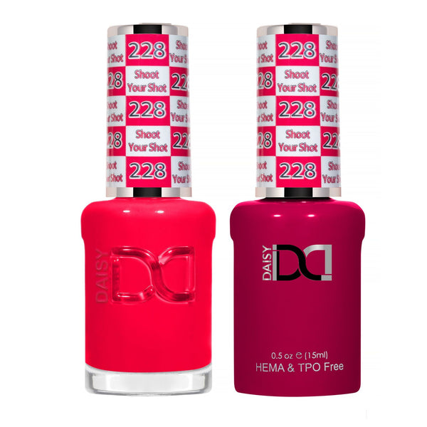 DND Hema Free Gel & Lacquer Duo #228 Shoot Your Shot bottles