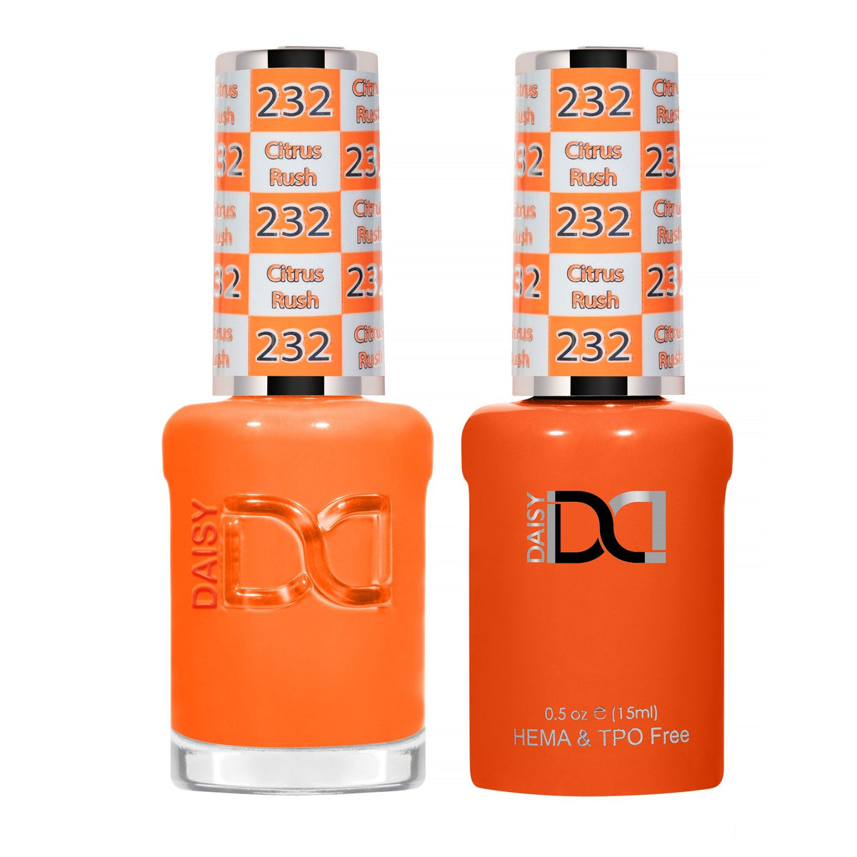 DND Hema Free Gel & Lacquer Duo #232 Citrus Rush bottles