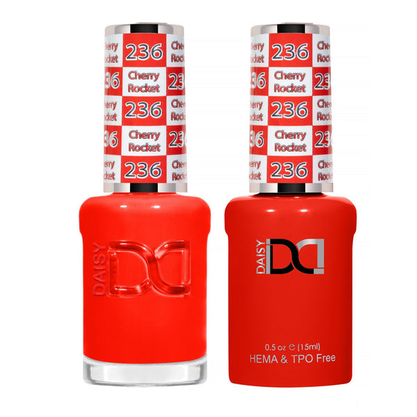 DND Hema Free Gel & Lacquer Duo #236 Cherry Rocket bottles