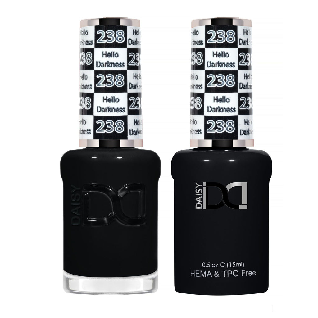 DND Hema Free Gel & Lacquer Duo #238 Hello Darkness bottles