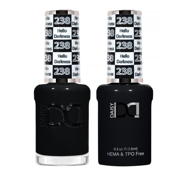 DND Hema Free Gel & Lacquer Duo #238 Hello Darkness bottles