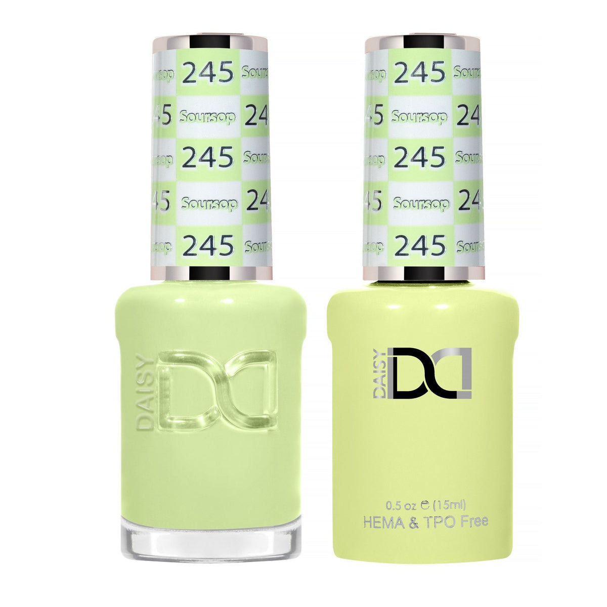 DND Hema Free Gel & Lacquer Duo #245 Soursop bottles