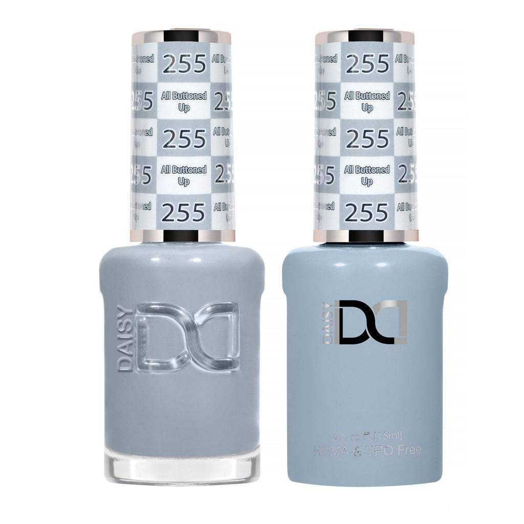 DND Hema Free Gel & Lacquer Duo #255 All Buttoned Up bottles