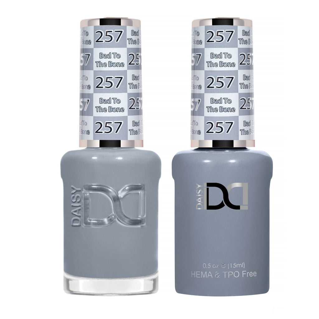 DND Hema Free Gel & Lacquer Duo #257 Bad To The Bone bottles