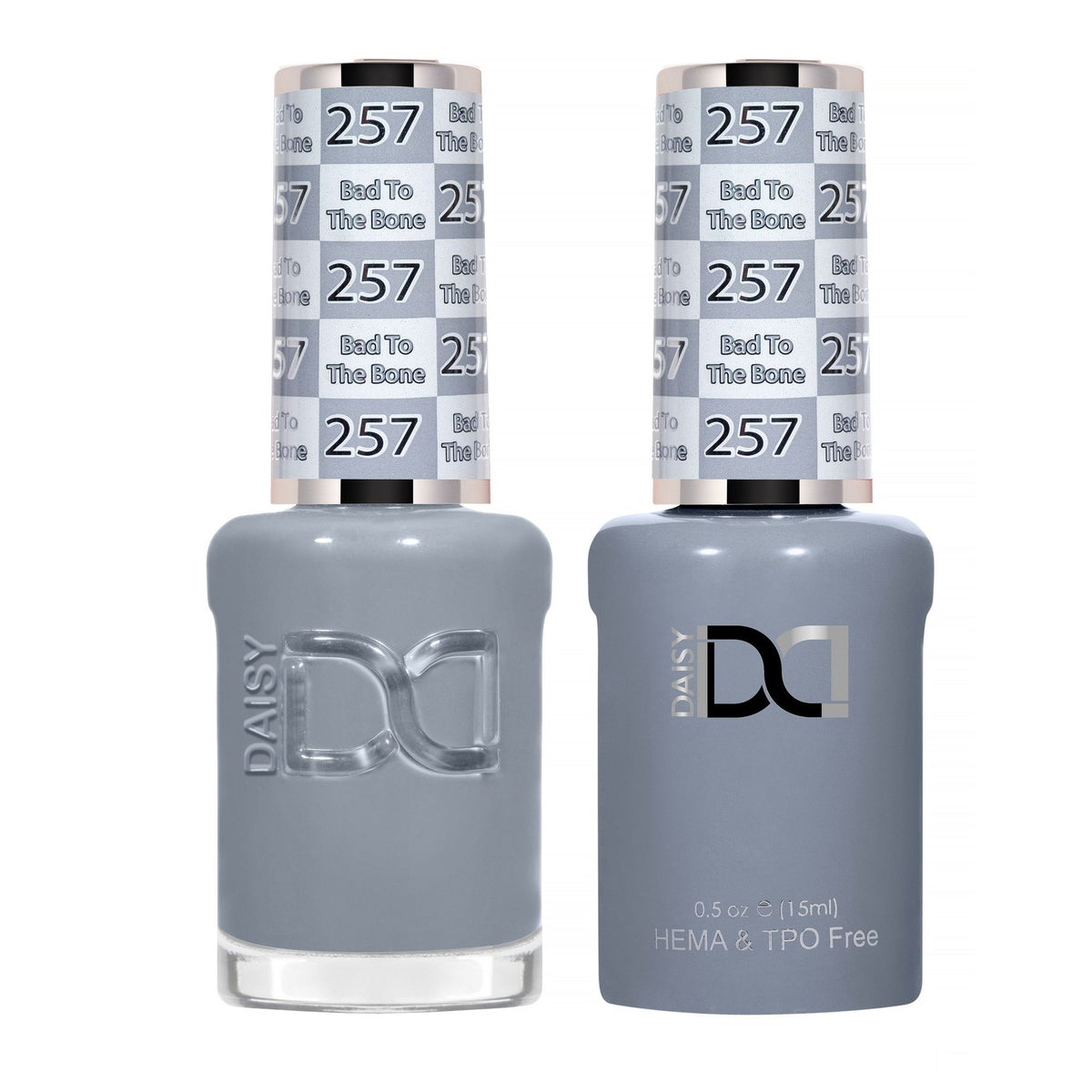 DND Hema Free Gel & Lacquer Duo #257 Bad To The Bone bottles