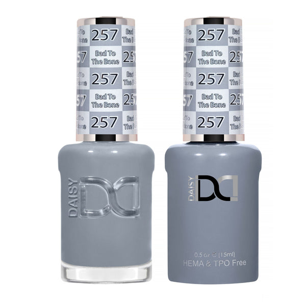DND Hema Free Gel & Lacquer Duo #257 Bad To The Bone bottles