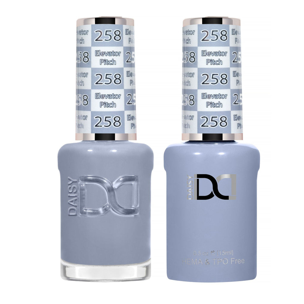 DND Hema Free Gel & Lacquer Duo #258 Elevator Pitch bottles