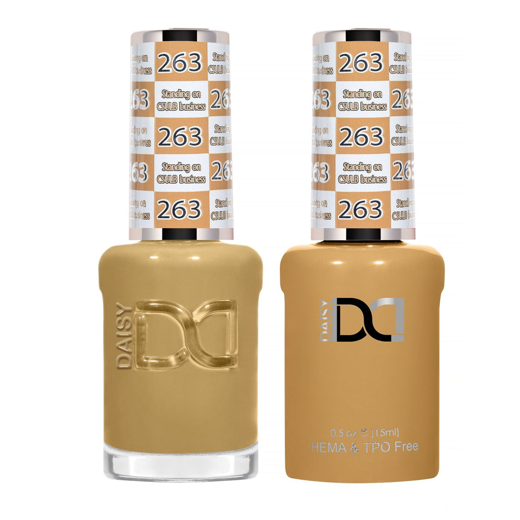 DND Hema Free Gel & Lacquer Duo #263 Standing On CSULB Business bottles