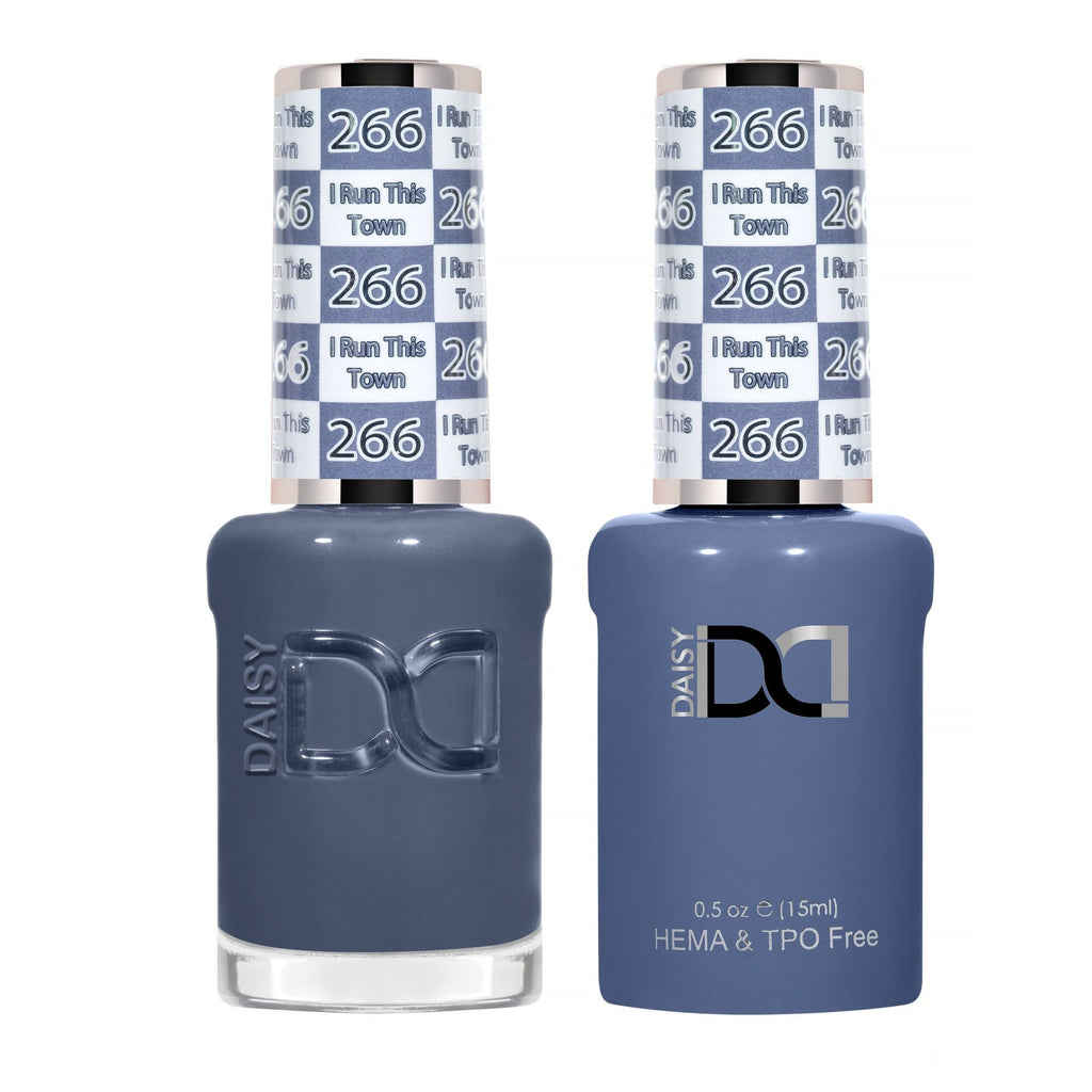 DND Hema Free Gel & Lacquer Duo #266 I Run This Town bottles
