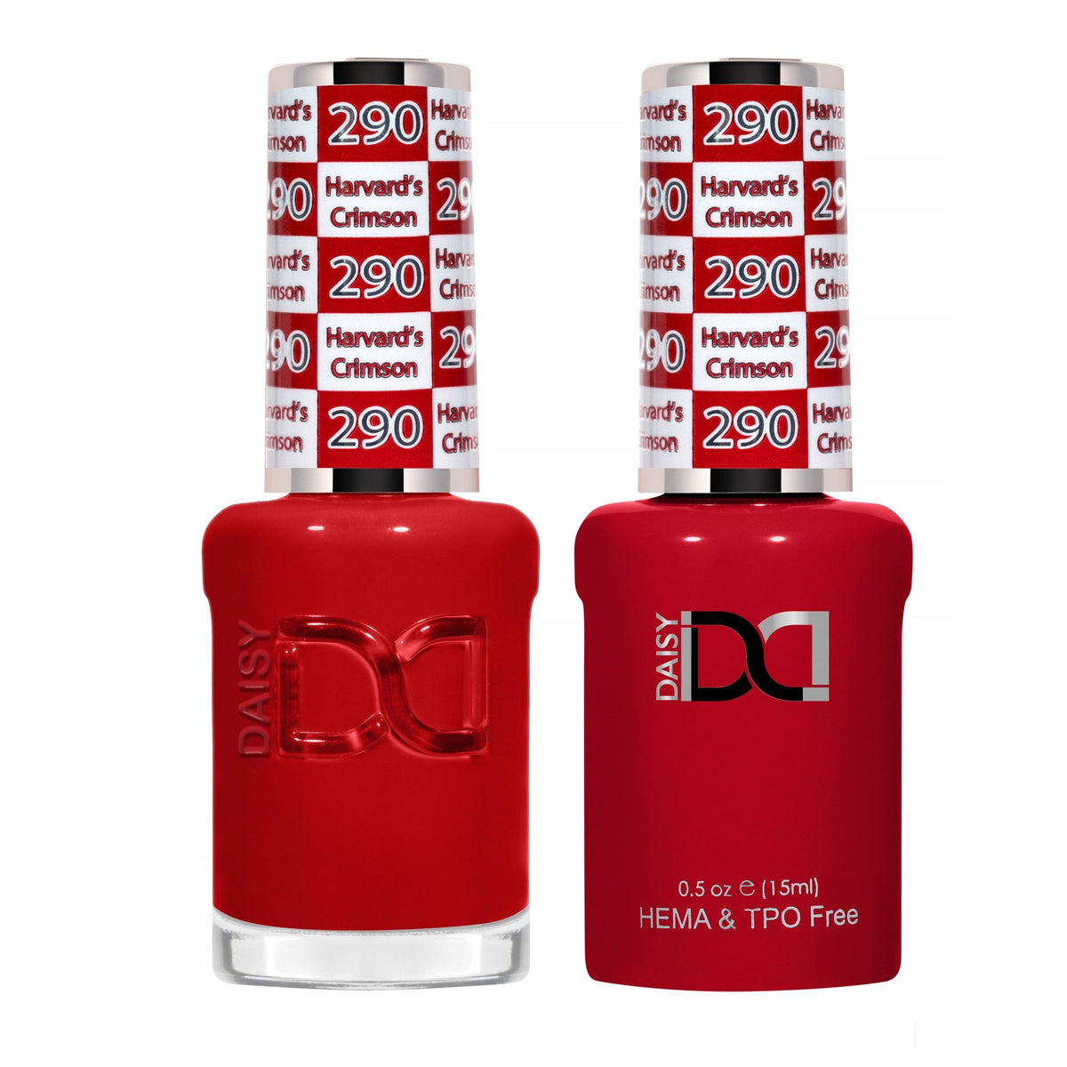 DND Hema Free Gel & Lacquer Duo #290 Harvard's Crimson bottles