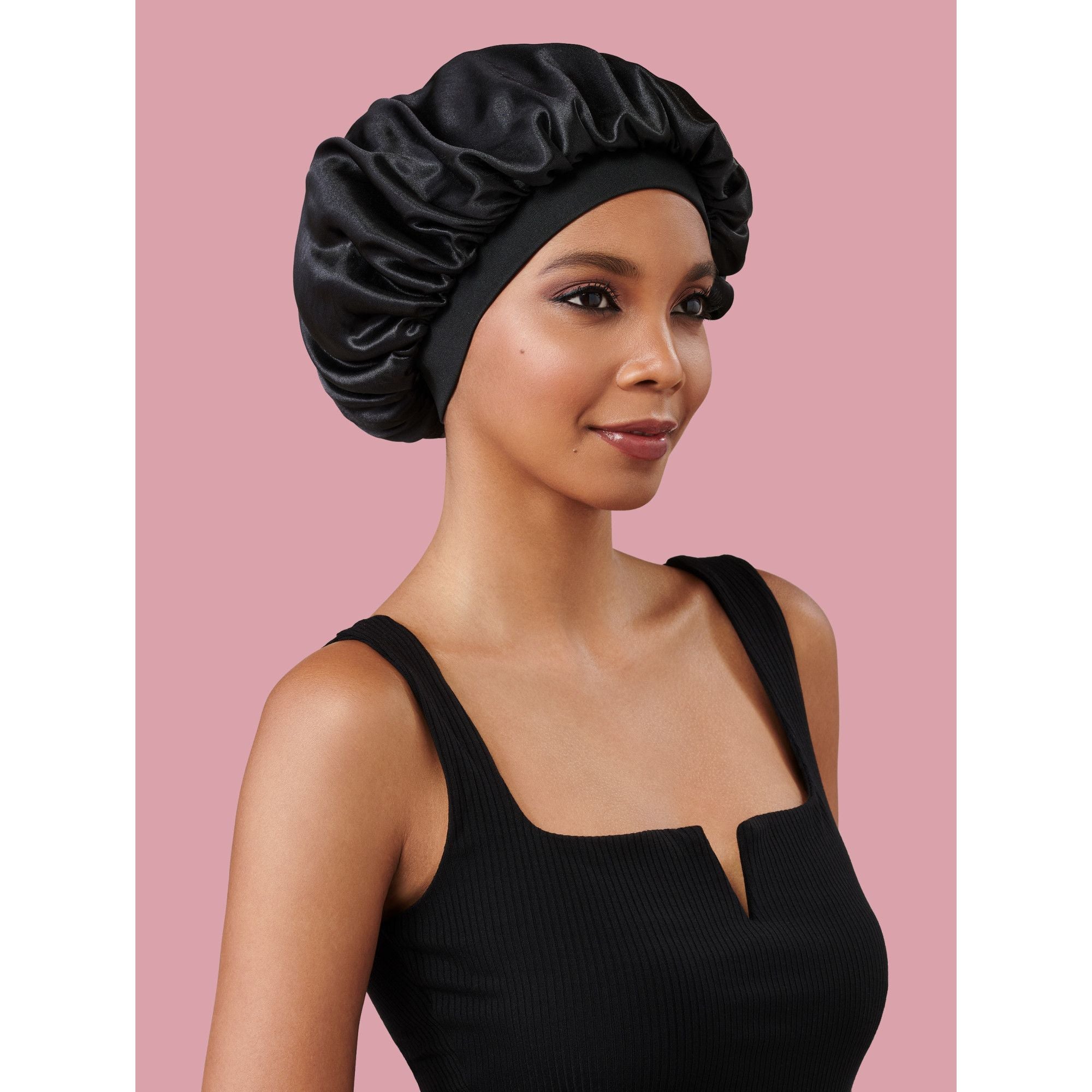 Diane Silky Satin Bonnet 2pk - Champagne & Black (D7327) Secondary image