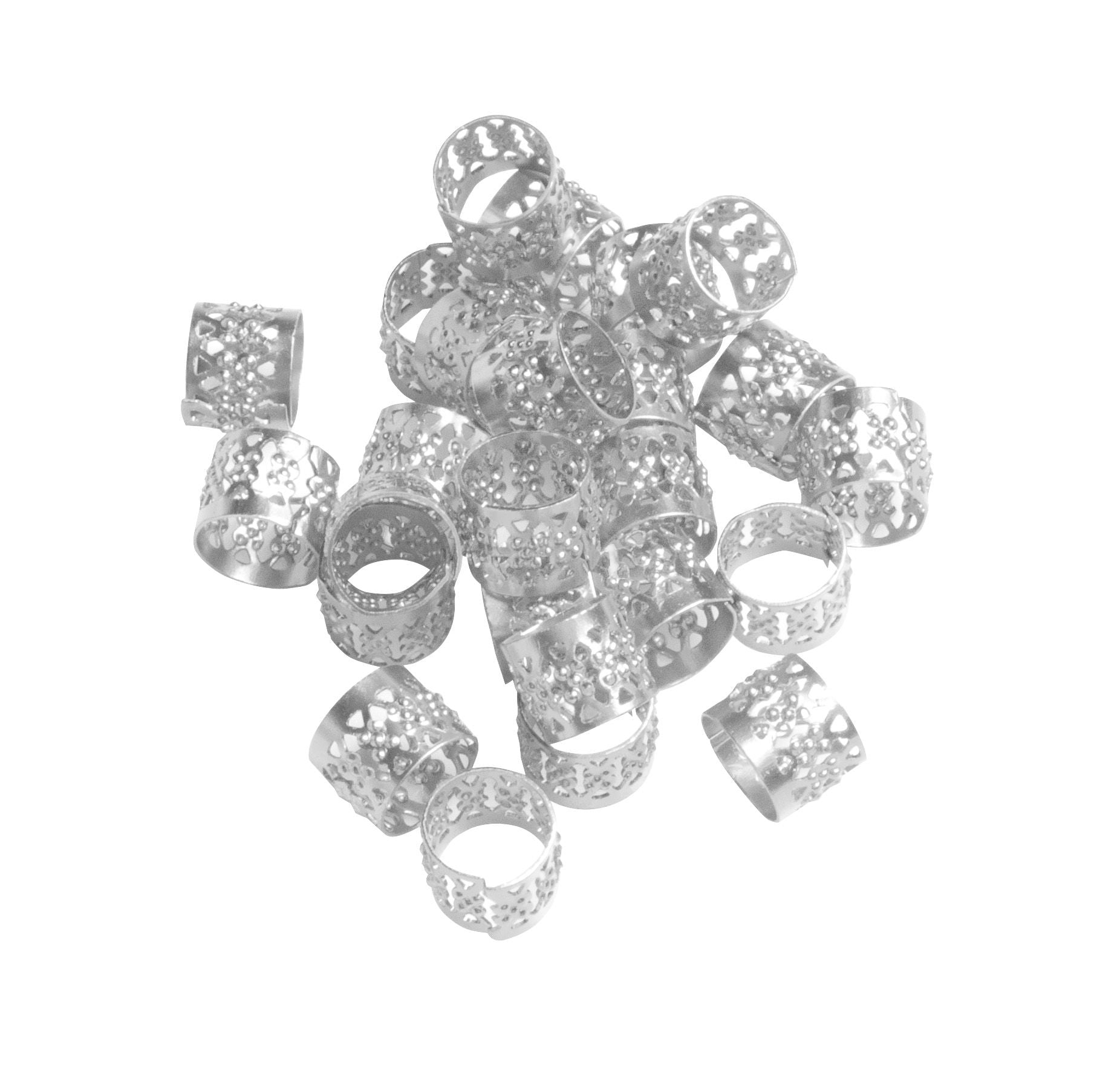 Diane Braid Cuffs Silver (25pk)