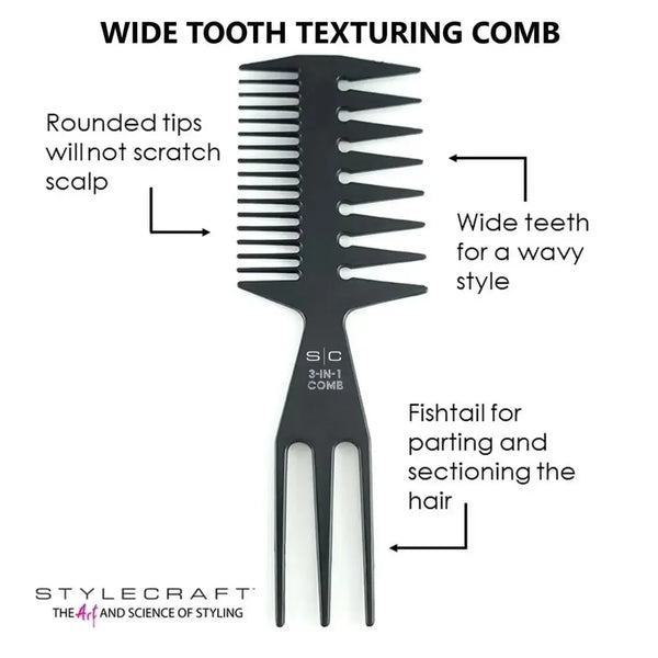 Stylecraft 3-in-1 Wide Tooth Comb