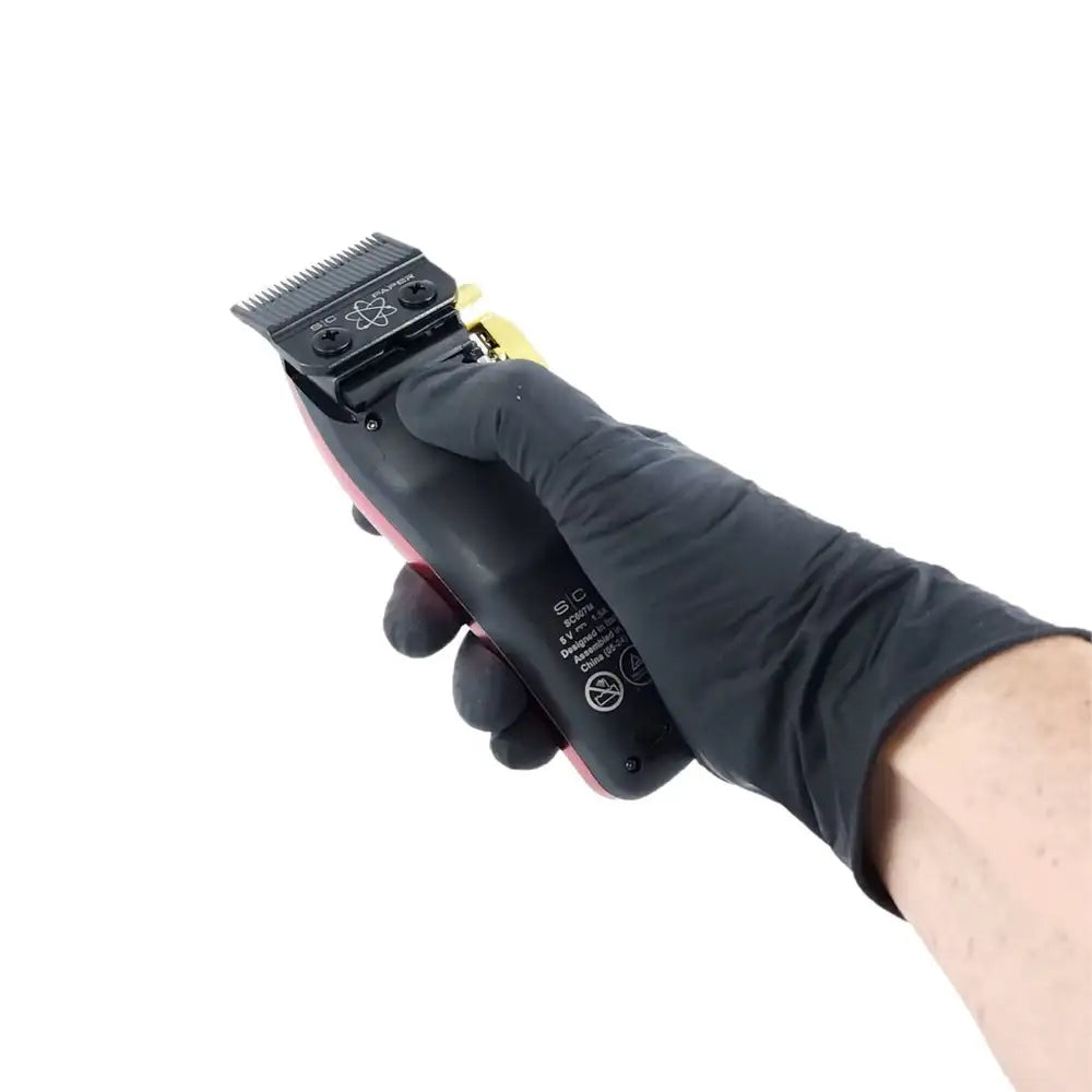 Stylecraft Flex Powder Free Latex Gloves Black Medium 100pk