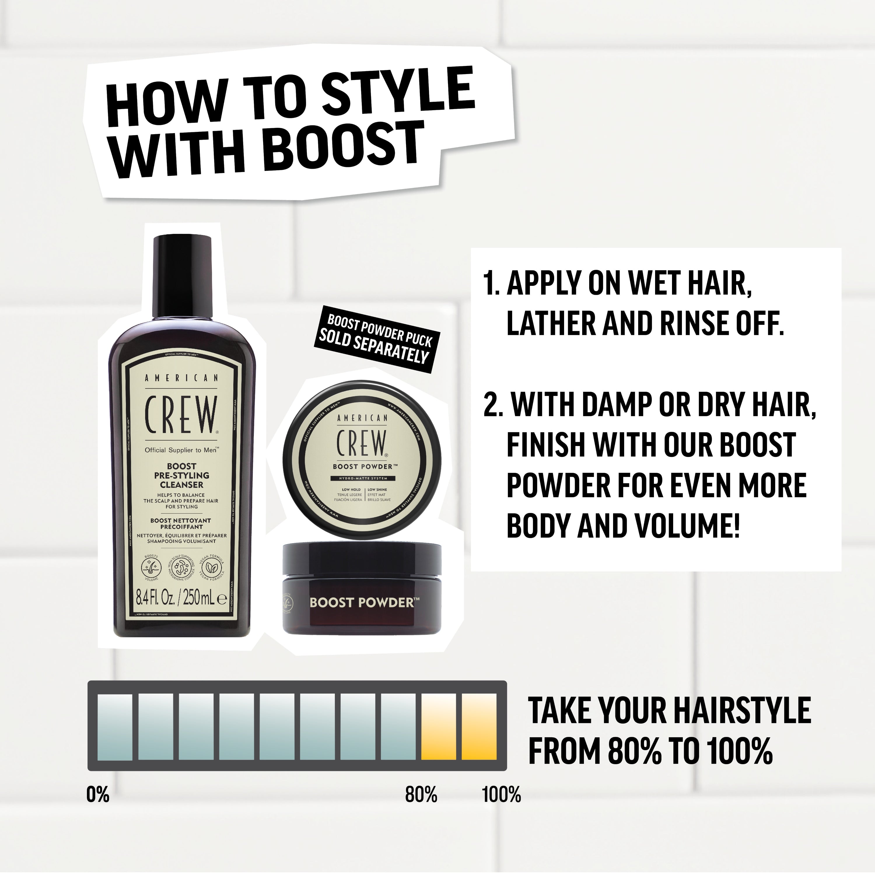 American Crew Boost Pre Styling Cleanser Shampoo 8.4oz