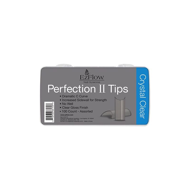 EzFlow Nail Tips Perfection II - Crystal Clear 100ct Main image