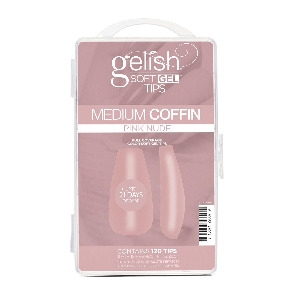 Gelish - Soft Gel Tips Medium Coffin Pink Nude - 120ct Main image