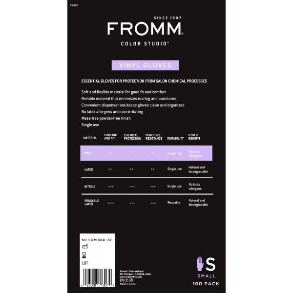 Fromm Lilac Vinyl Gloves - 100pk