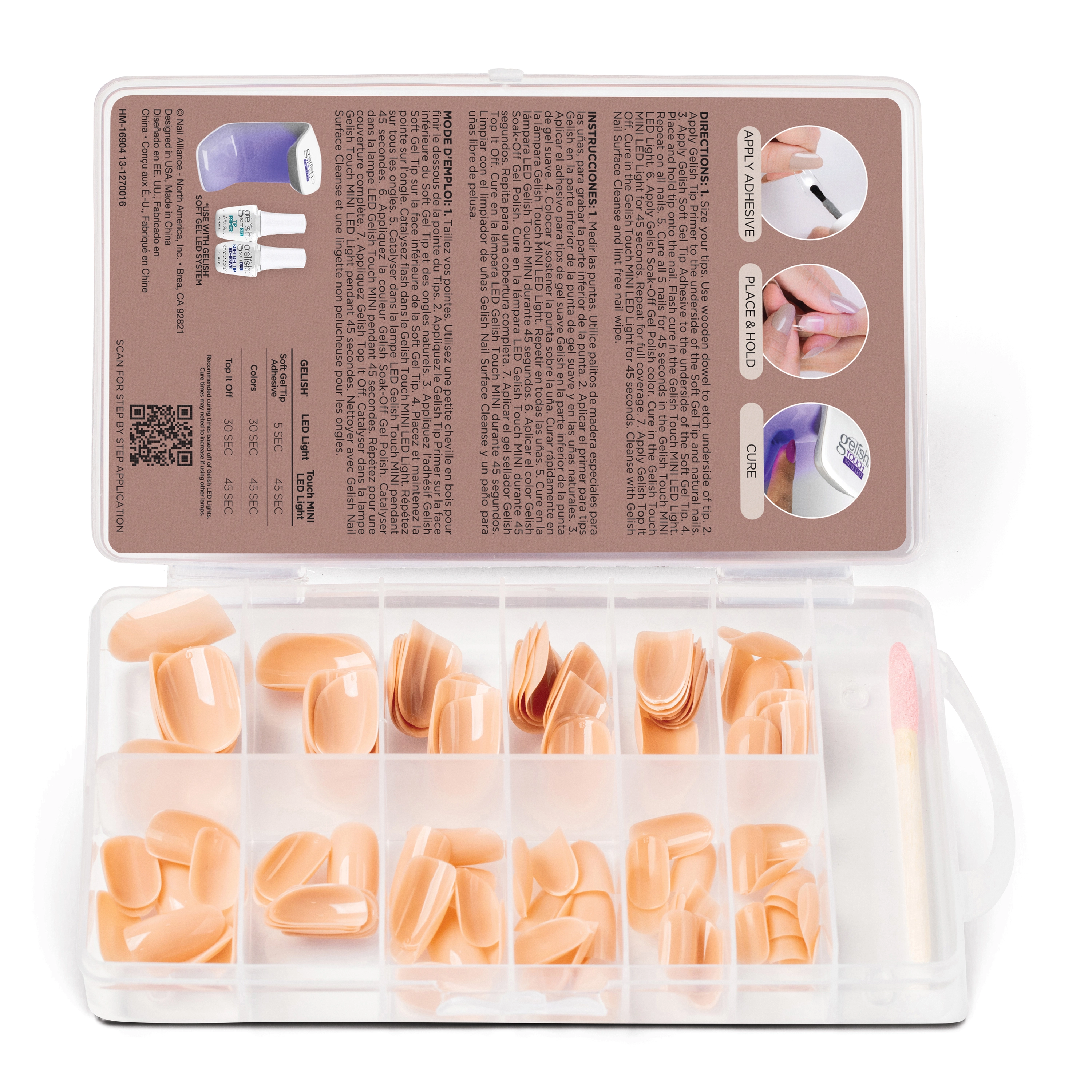 Gelish - Soft Gel Tips Short Round Nude - 120ct