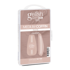 Gelish - Soft Gel Tips Medium Coffin Nude 120ct