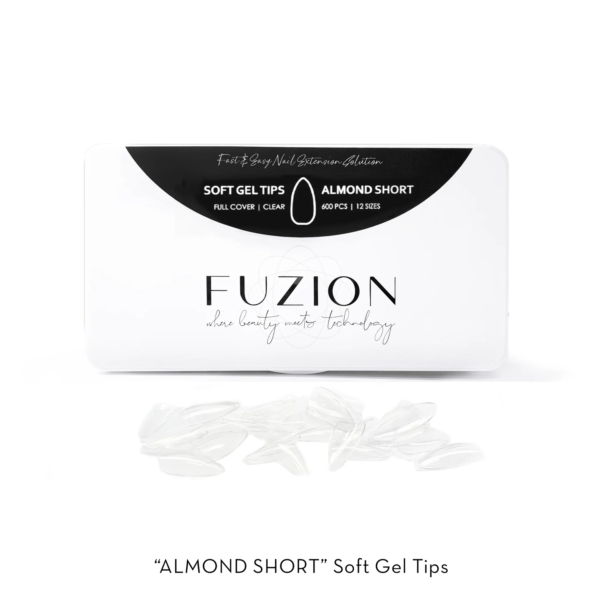 Fuzion Soft Gel Tips - Almond Short