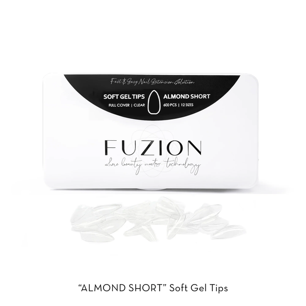 Fuzion Soft Gel Tips - Almond Short